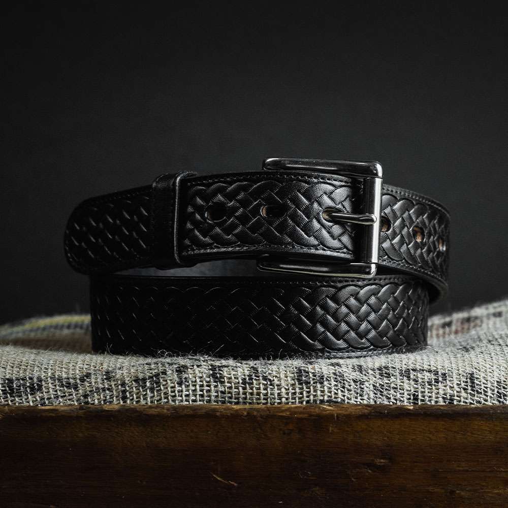 Classic Basket Weave Leather Belt