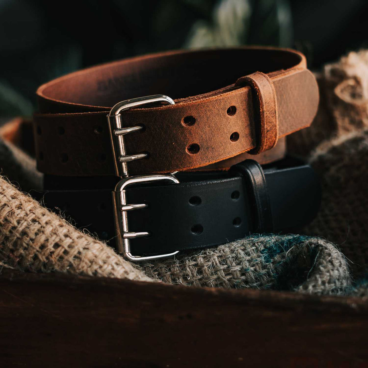 The Legend Double Prong Retro Style Jean Belt 6 Holes - 1.5" Width